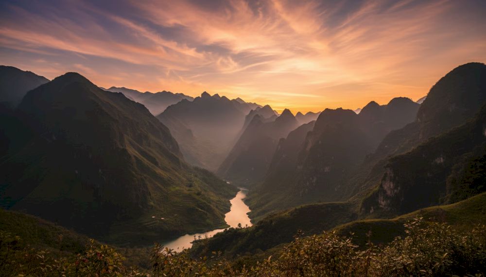Dong Van Karst Plateau features dramatic limestone formations